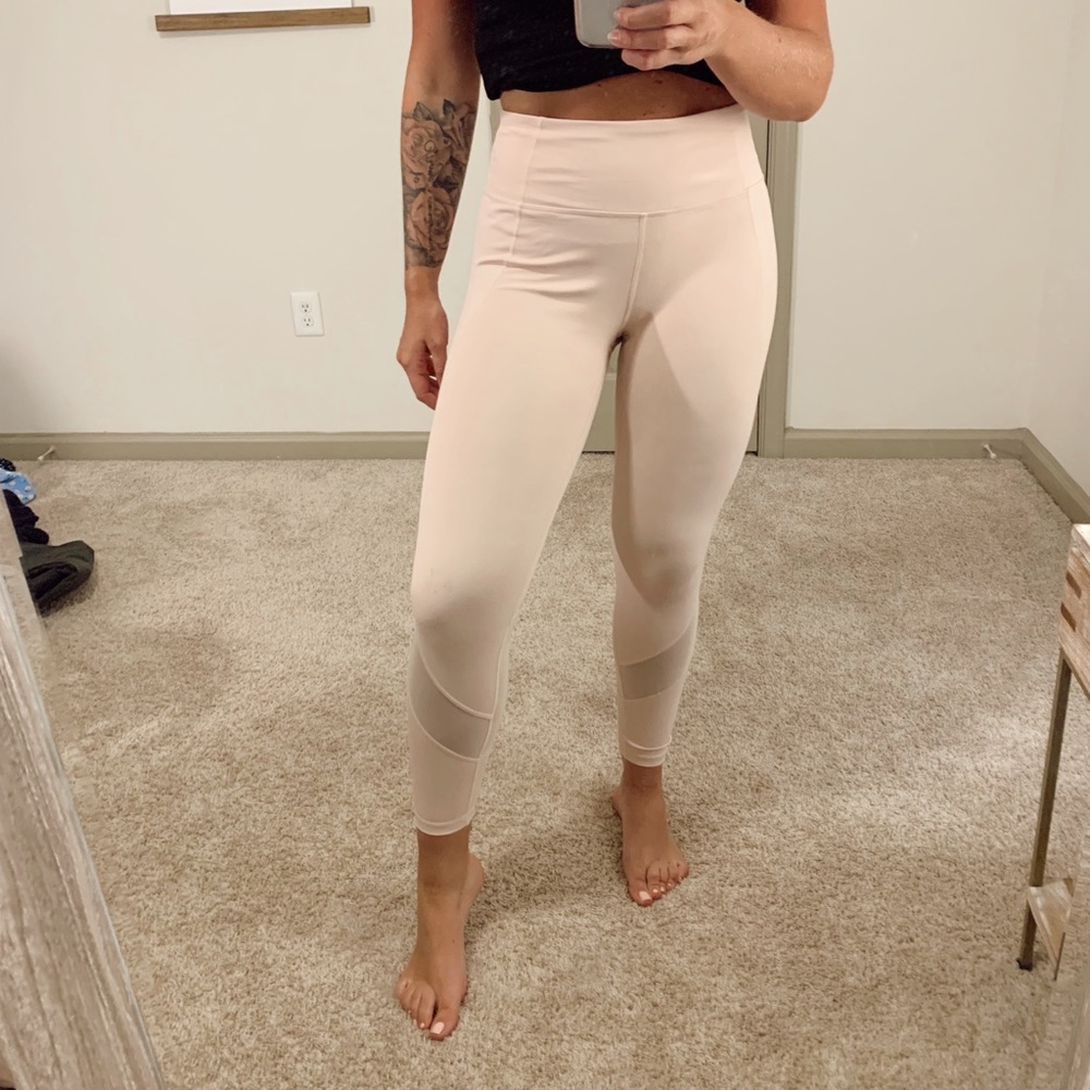 athleta light pink leggings